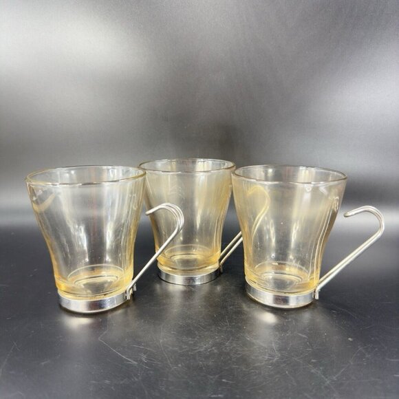 Bormioli Rocco Verdi Espresso Cup Mug With Stainless Steel Handle Set 2 Glasses - Picture 15 of 16